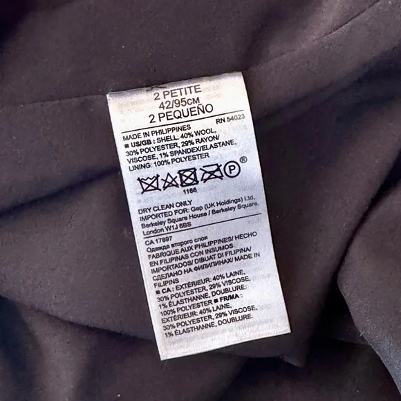 BANANA REPUBLIC | Black + White Wool Herringbone Fringe Dress, size 2P - Picture 6 of 6